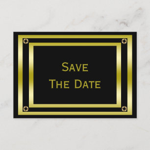 Eleganter Black & Gold Man's 50. Save the Date