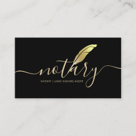 Eleganter Black Gold Notary Loan Signing Agent Visitenkarte