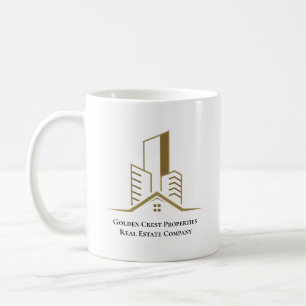 Eleganter Black & Gold Personalisiert Realtor Kaffeetasse