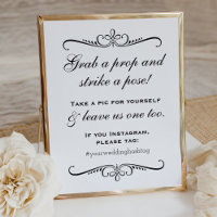 Eleganter Black Grab a Prop Wedding Foto Booth