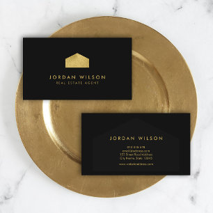 Eleganter Black Imitate Gold House Real Anwesen Ag Visitenkarte