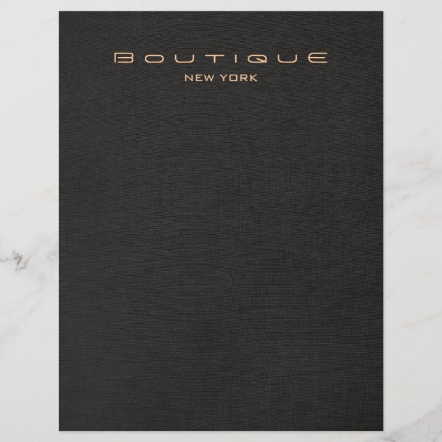 Eleganter Black Linen Look Flyer (Vorne)