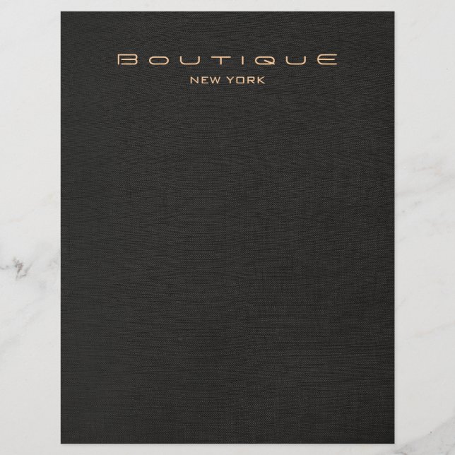 Eleganter Black Linen Look Flyer (Vorne)