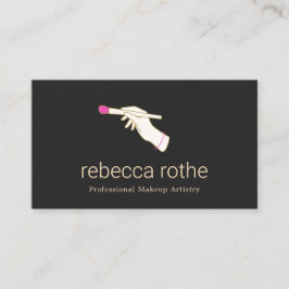 Eleganter Black Pink Make up Makeup Artist Visitenkarte