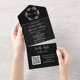 Eleganter Black Script Moderner, einzigartiger UAW All In One Einladung