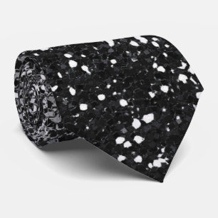 Eleganter Black & Silver Ombre Glitzer Sparkle Krawatte