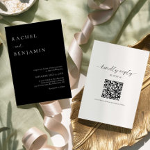 Eleganter Black Wedding Minimalistischer 2-seitige