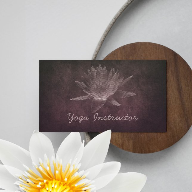 Eleganter Black & White YOGA Instructor Floral Lot Visitenkarte (Von Creator hochgeladen)