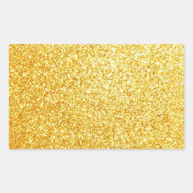 Eleganter Blank Gold Glitzer Template Trendy Glamo Rechteckiger Aufkleber (Vorderseite)