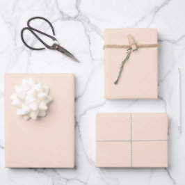 Eleganter, blasser Pfirsich Minimalistisch und ele Geschenkpapier Set