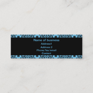Eleganter blau-schwarzer Damast Mini Visitenkarte
