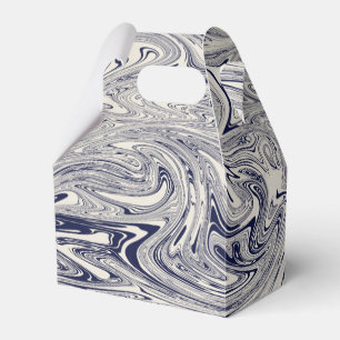 Eleganter blau-weißer Marmorwirl Geschenkschachtel
