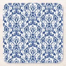 Eleganter blau-weißer marokkanischer Damast