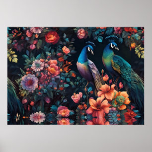 Eleganter Blaue Pfaue im Tessin Poster