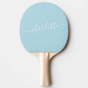 Eleganter Blaue Schrift Name Personalisiert Tischtennis Schläger