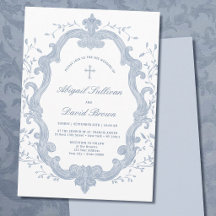 Eleganter blauer Blattkranz religiöse Hochzeit