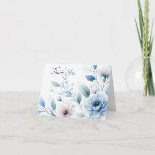 Eleganter blauer Blumenhintergrund Dankeskarte