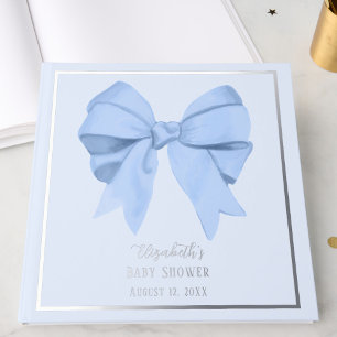 Eleganter blauer Bogen Er ist ein Junge Baby Showe Gästebuch