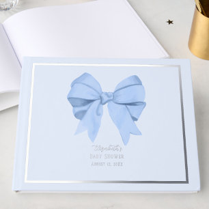 Eleganter blauer Bogen, It's a Boy Baby Shower Sil Gästebuch