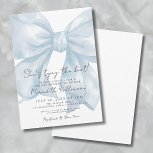 Eleganter blauer Bogen - Whimsical-Brautparty Einladung