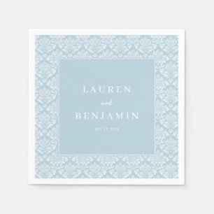 Eleganter blauer Damast Serviette