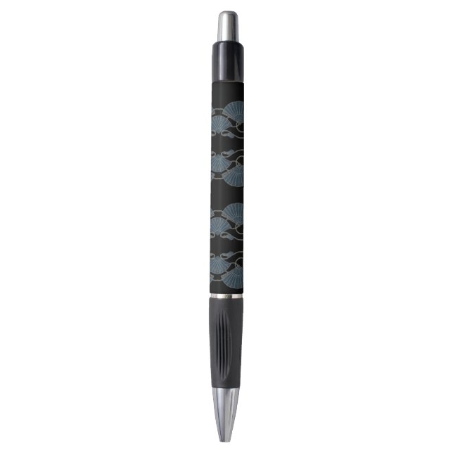 Eleganter blauer Fächer Kugelschreiber (Vorderseite Vertikal)