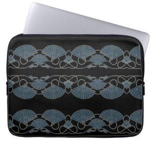 Eleganter blauer Fächer Laptopschutzhülle