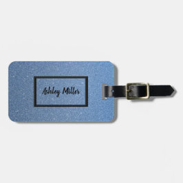 Eleganter blauer Glitzer Gepäckanhänger