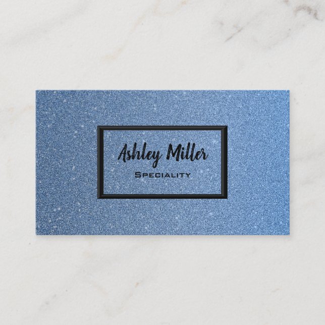 Eleganter blauer Glitzer Visitenkarte (Vorderseite)