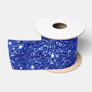 Eleganter blauer Glitzer Weihnachten Satin Ribbon Satinband