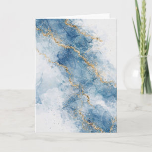 Eleganter blauer Gold-Glitter-Abstrakt-Flow Karte