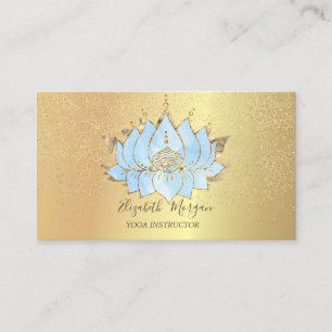 Eleganter blauer Lotus-Gold-Konfetti-Yoga Visitenkarte