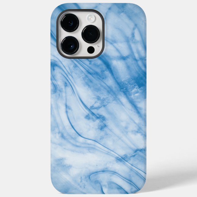 Eleganter blauer Marmor Case-Mate iPhone 14 Pro Max Hülle (Rückseite)