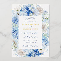 Eleganter Blauer Rahmen Hochzeit