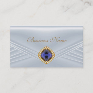 Eleganter blauer silberner Diamantschmuck Visitenkarte