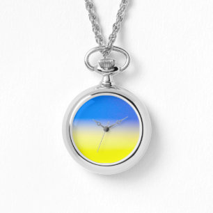 Eleganter blauer und gelber Frieden Ukraine Inspir Armbanduhr