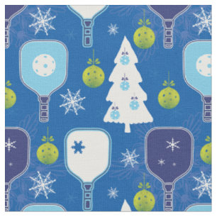 Eleganter, blauer und weißer Weihnachtspickleball Stoff