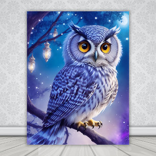 Eleganter blauer violetter magischer Comic-AI-Kuns Poster