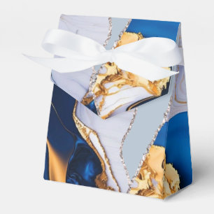 Eleganter blauer weißer Goldmarmor Geschenkschachtel