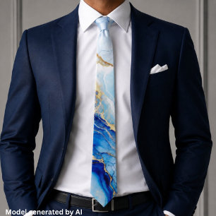 Eleganter Blaugoldmarmor Krawatte