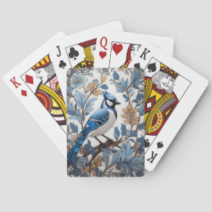 Eleganter Blauhäher, inspiriert von William Morris Spielkarten