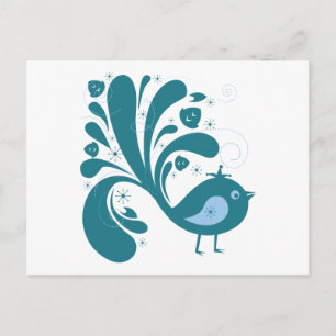 eleganter Blauvogel Postkarte