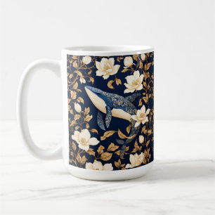 Eleganter Blauwal, inspiriert von William Morris' Kaffeetasse