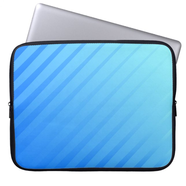 Eleganter Blue Abstrakt Lines Notebook-Sieb Laptopschutzhülle (Vorderseite)