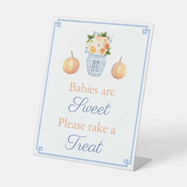 Eleganter Blue Fall in Liebe Baby Duwer Gevor Tabl Sockelschild (Vorderseite)