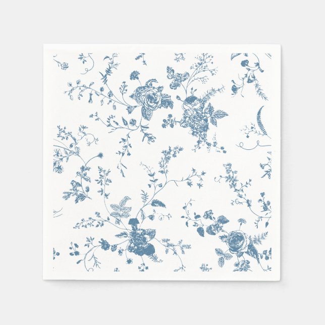 Eleganter Blue French Garden Serviette (Vorderseite)
