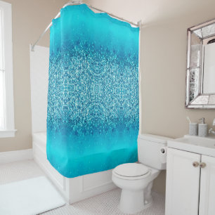 Eleganter Blue Frost Sparkle Duschvorhang
