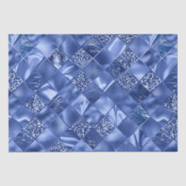 Eleganter Blue Glitzer Diamond Lattice Muster Seidenpapier