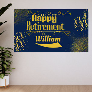 Eleganter Blue & Gold-Renten-Banner Banner