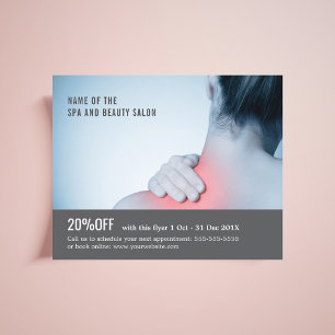 Eleganter Blue Gray Foto Massage Therapist Flyer